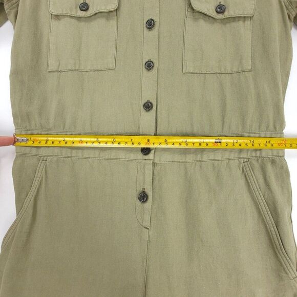 OUTERKNOWN S.E.A. Linen Short Sleeve Button Down Workwear Jumpsuit Sagebrush XS - Picture 4 of 10